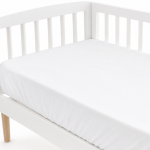 Sábana Con Goma Ajustable Blanca para Cuna Estándar