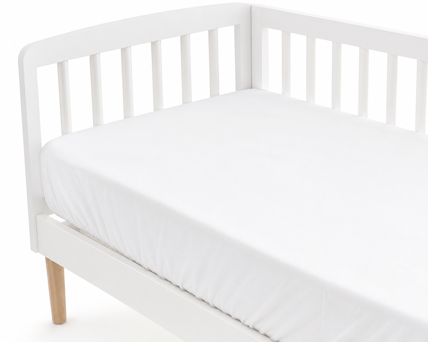 Sábana Con Goma Ajustable Blanca para Cuna Estándar