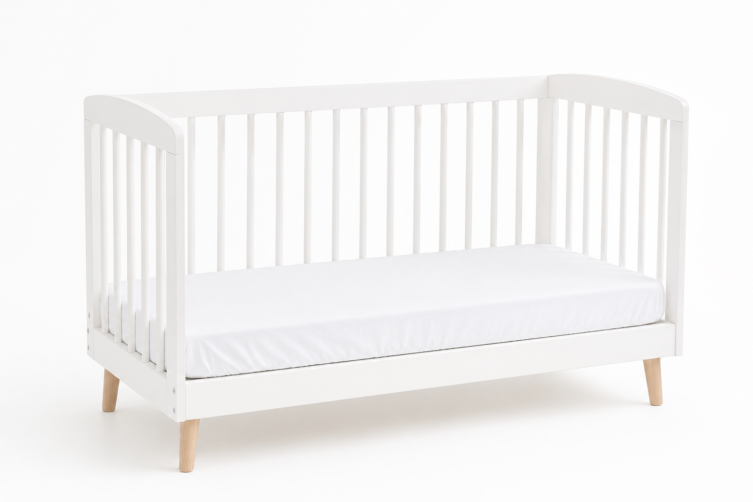 Sábana Con Goma Ajustable Blanca para Cuna Estándar - Image 2
