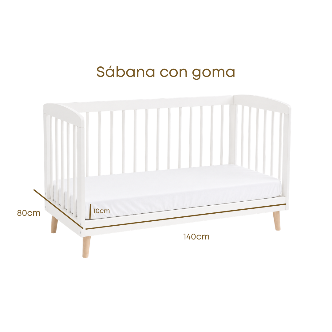 Sábana Con Goma Ajustable Blanca para Cuna Estándar - Image 8